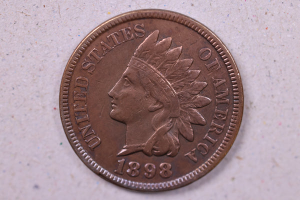 1898 Indian Head Cents., Extra Fine Circulated Coin., Store#0973