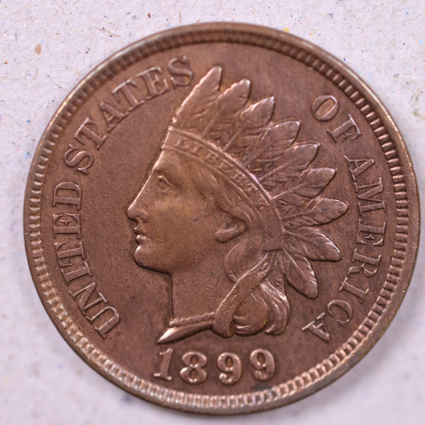 1899 Indian Head Cents., Extra Fine Circulated Coin., Store#0974