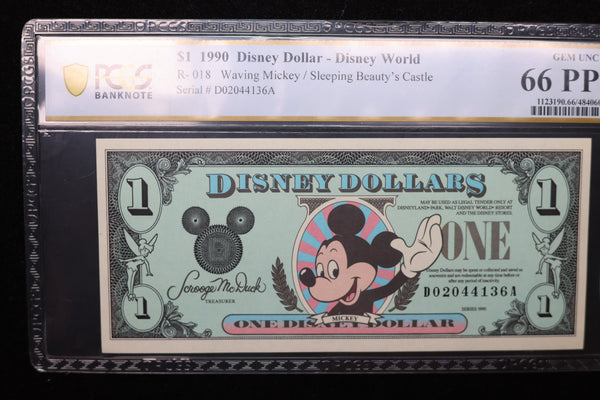 1990 $1, DISNEY DOLLAR - Disney World.. Store Sale #30122