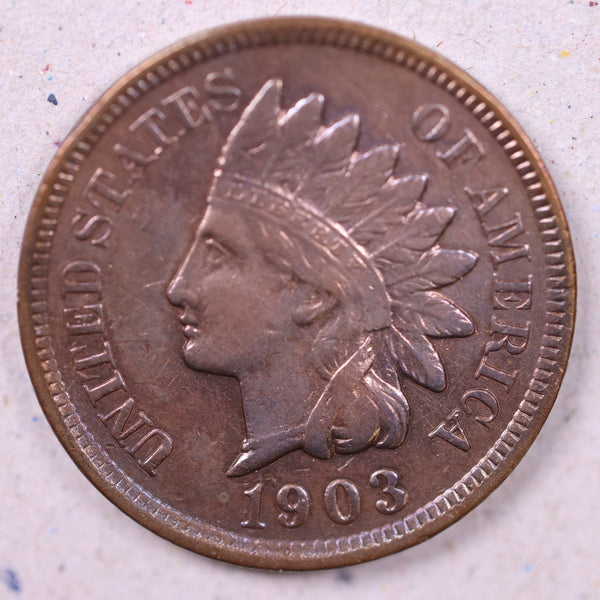 1903 Indian Head Cents., Extra Fine Circulated Coin., Store#0977