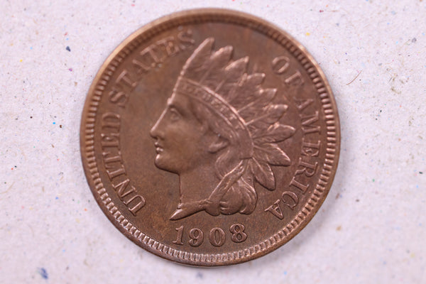 1908 Indian Head Cents., Extra Fine Circulated Coin., Store#0982