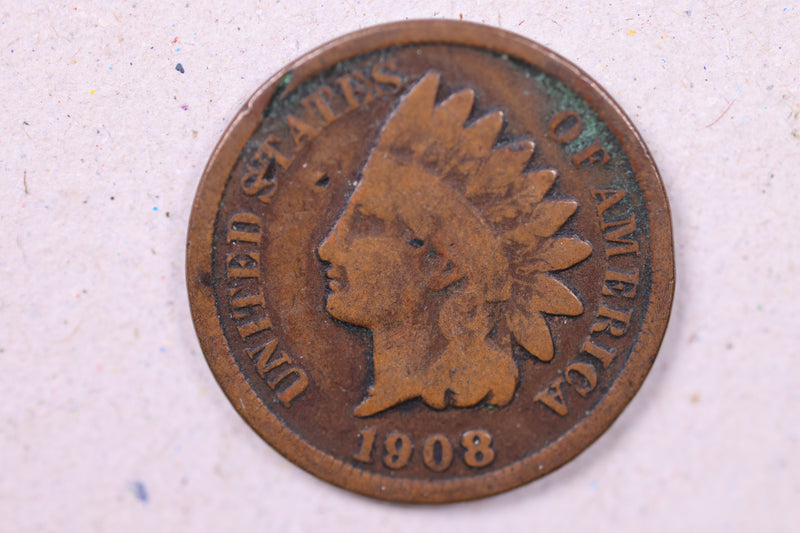 1908 Indian Head Cents., Very Good Circulated Coin., Store