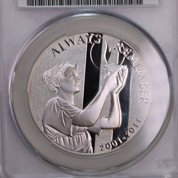 2011-P September 11., "Remember"., U.S. Mint Silver Medal., CAC PR67., Store GMC125
