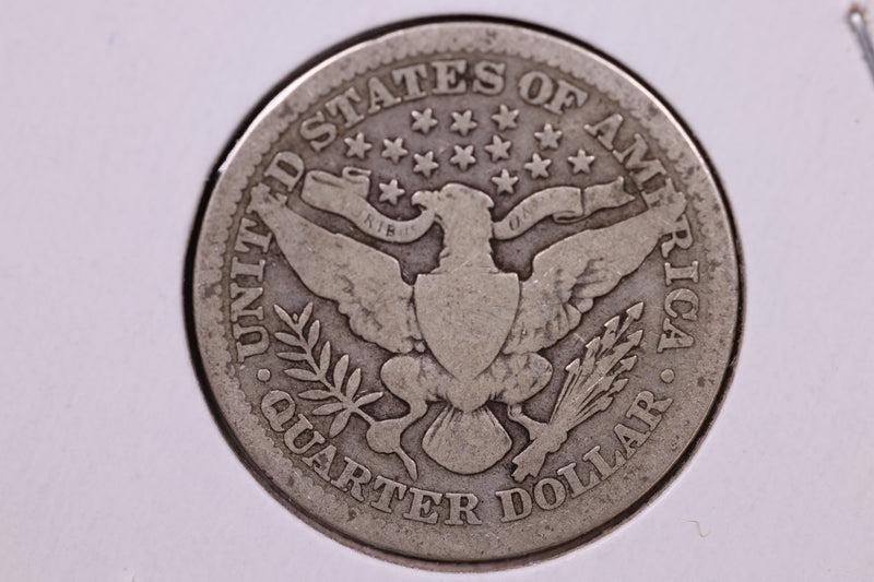 1904 Barber Silver Quarter., Very Good, Circulated Coin., Store