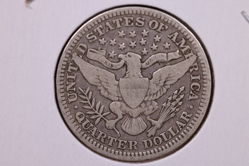 1909 Barber Silver Quarter., Fine, Circulated Coin., Store