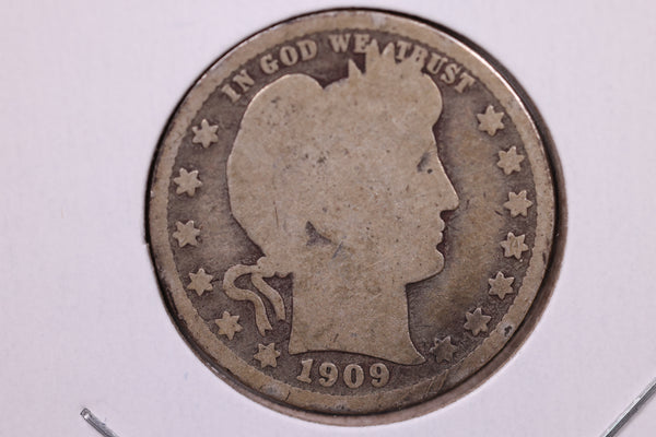 1909-D Barber Silver Quarter., Good Circulated Coin., Store#1029