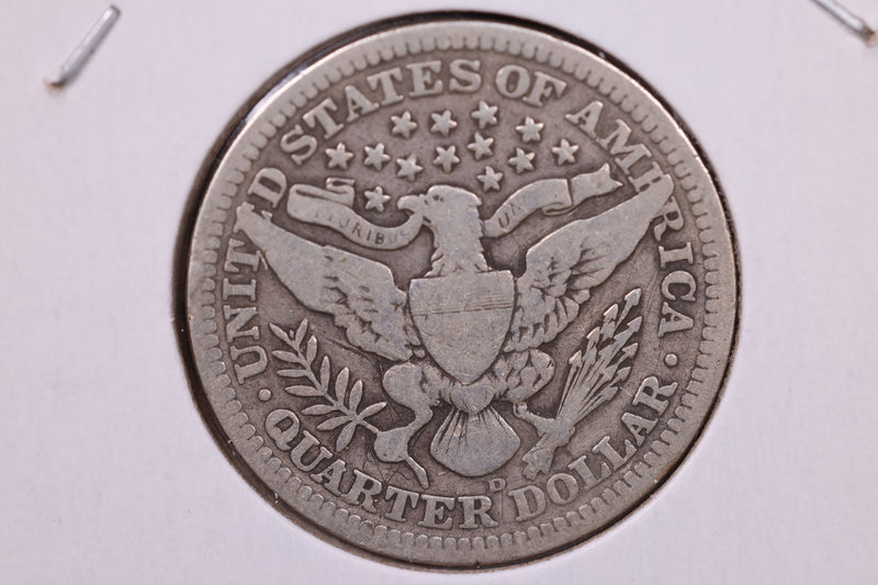 1909-D Barber Silver Quarter., Fine Circulated Coin., Store