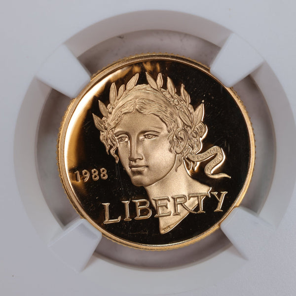 1988-W, $5 Gold Olympics., U.S. Mint Commemorative., NGC PF70., Store #GMC087