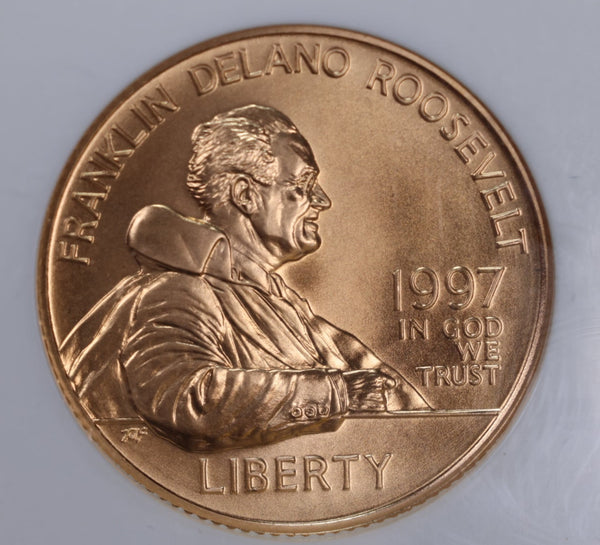 1997-W $5 Gold., F.D. Roosevelt., Commemorative., NGC MS69., Store #GMC093