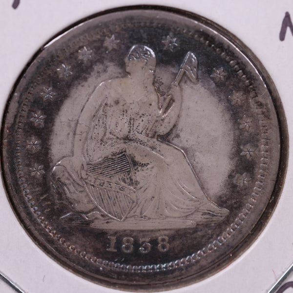 1838 Seated Liberty Quarter., Mint State Coin., Store#1053