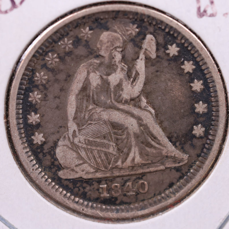 1840-O Seated Liberty Quarter., Very Fine Circulated Coin., Store