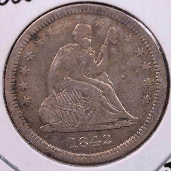 1842-O Seated Liberty Quarter., Very Fine Circulated Coin., Store#1057