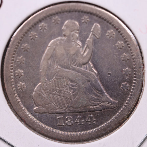 1844-O Seated Liberty Quarter., Extra Fine Circulated Coin., Store#1063