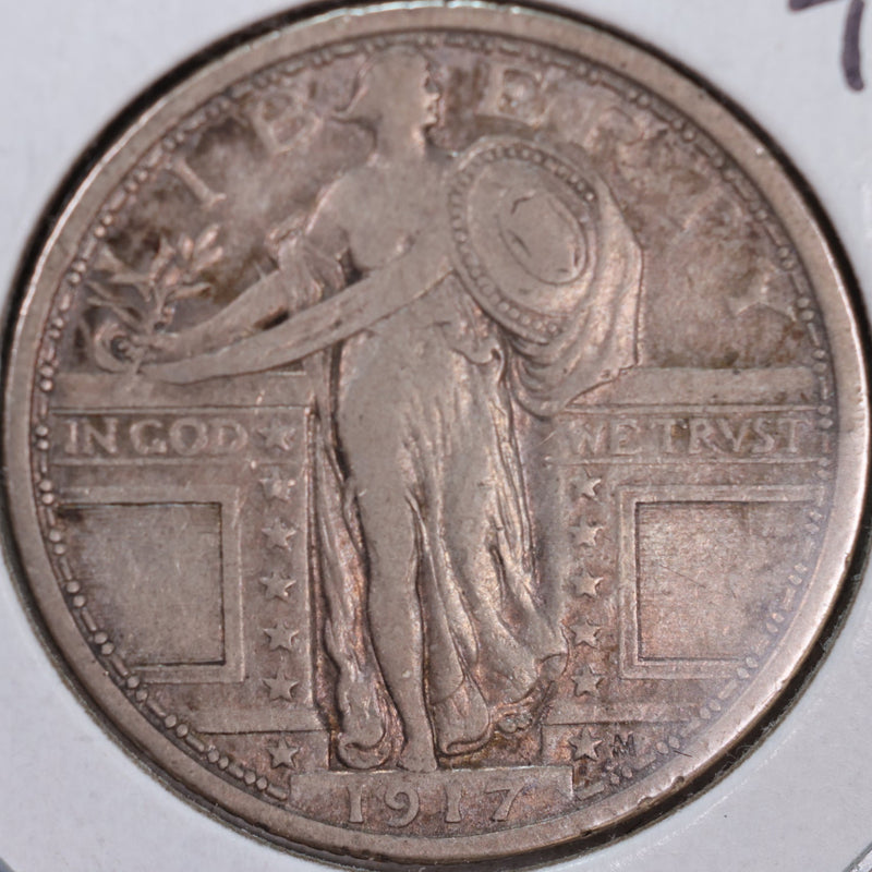 1917 Standing Liberty Quarter, T-1, Extra Fine+ Circulated Coin, Store
