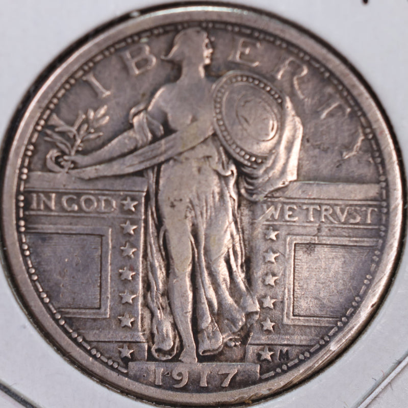 1917 Standing Liberty Quarter, T-1, Extra Fine+ Circulated Coin, Store