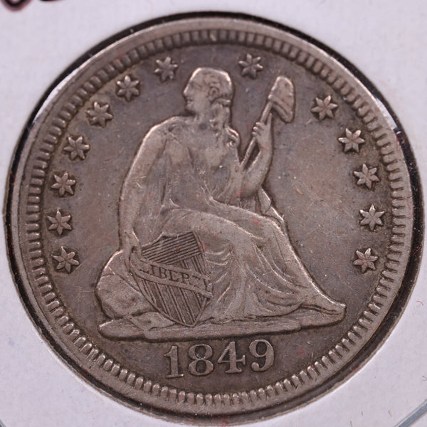 1849 Seated Liberty Quarter., Extra Fine+, Circulated Coin., Store#1069