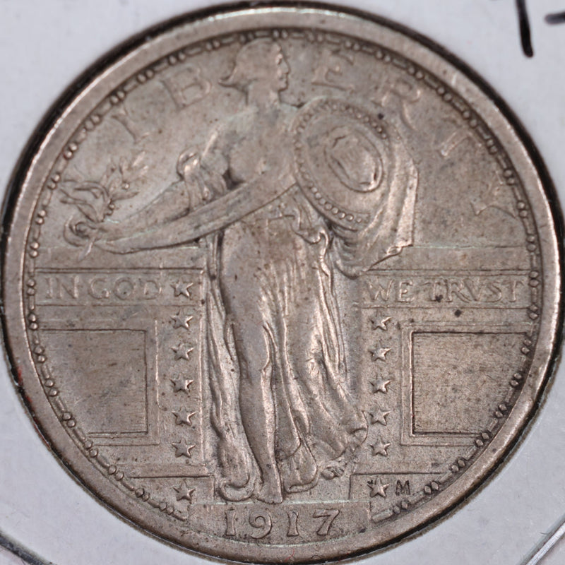 1917 Standing Liberty Quarter, T-1, Extra Fine Circulated Coin, Store