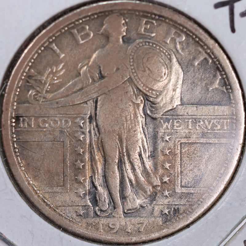 1917 Standing Liberty Quarter, T-1, Very Fine Circulated Coin, Store