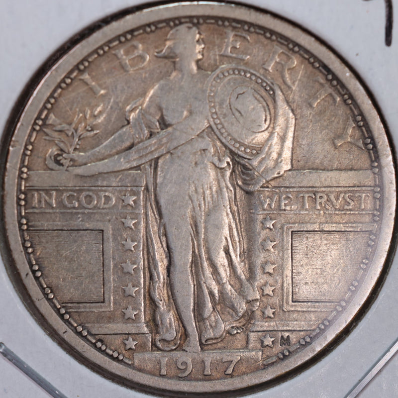 1917 Standing Liberty Quarter, T-1, Very Fine+ Circulated Coin, Store