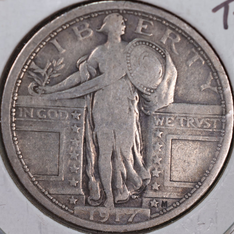 1917 Standing Liberty Quarter, T-1, Very Fine Circulated Coin, Store