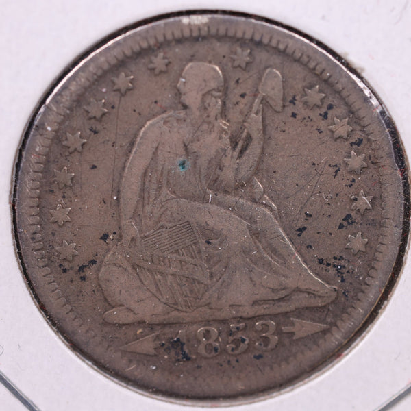 1853-O Seated Liberty Quarter., Very Fine+, Circulated Coin., Store#1075