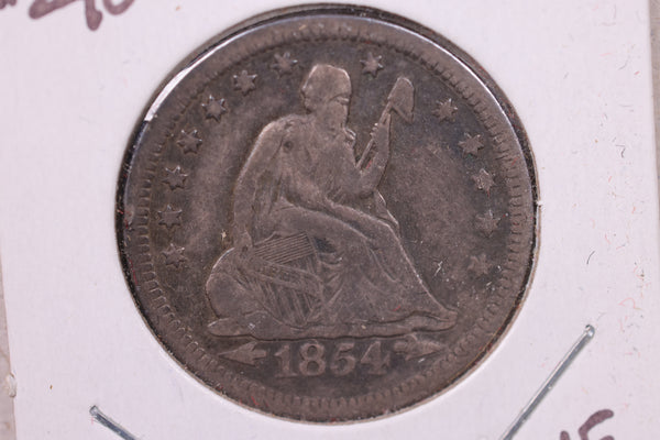 1854-O Seated Liberty Quarter., (B-3b)., Extra Fine., Circulated Coin., Store#1077