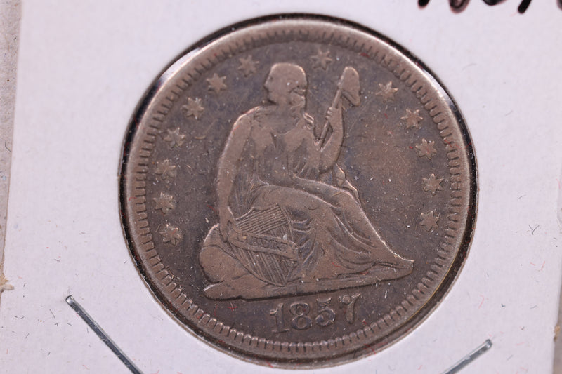 1857-O Liberty Seated Quarter., Very Fine Circulated Coin., Store