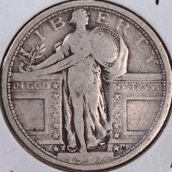 1917-S Standing Liberty Quarter, T-1, Fine Circulated Coin, Store #QR0021