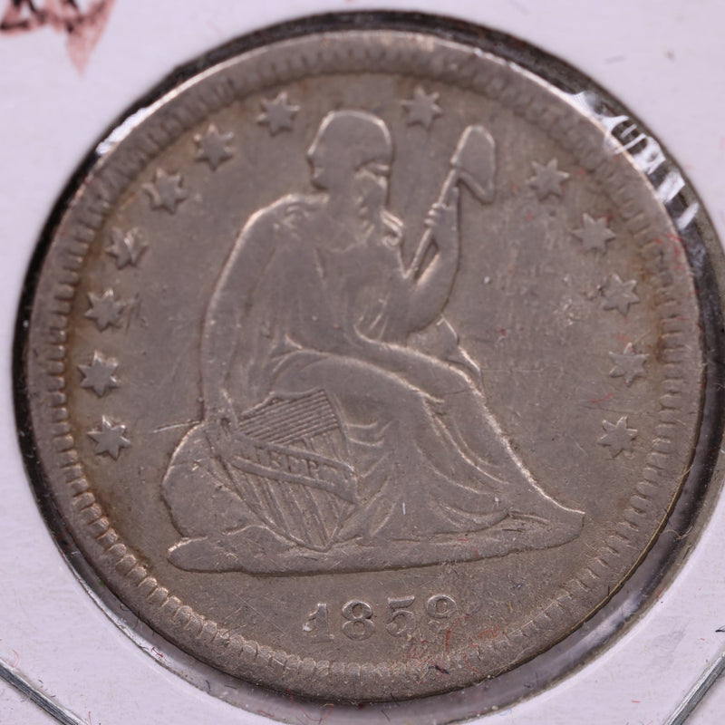 1859-O Liberty Seated Quarter., Extra Fine Circulated Coin., Store