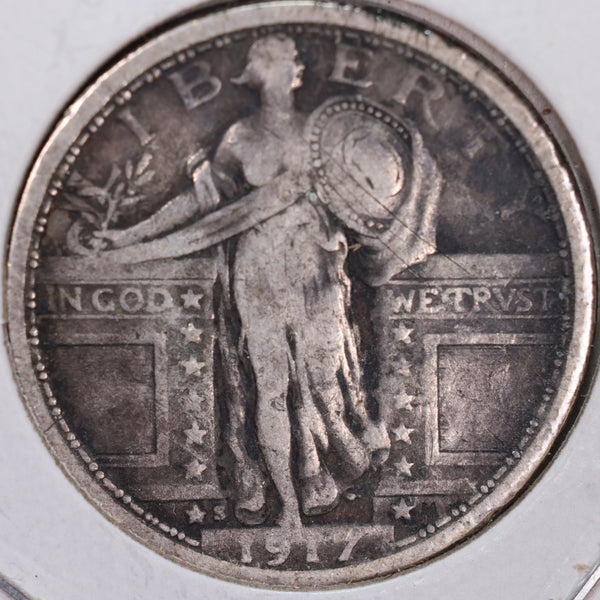 1917-S Standing Liberty Quarter, T-1, Very Fine Circulated Coin, Store #QR0022
