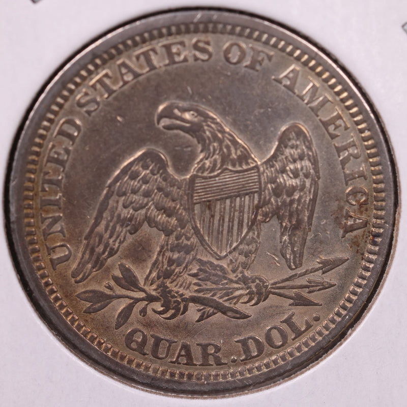 1861 Liberty Seated Quarter., About Uncirculated+., Coin., Store