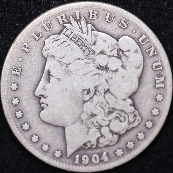 1904-S Morgan Silver Dollar, Fine Circulated Coin, Store #DR0436