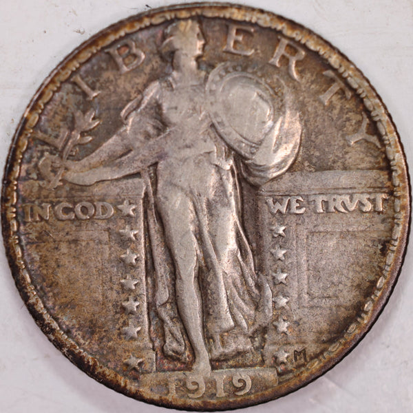 1919 Standing Liberty Quarter, Very Fine+ Circulated Coin, Store #QR0040