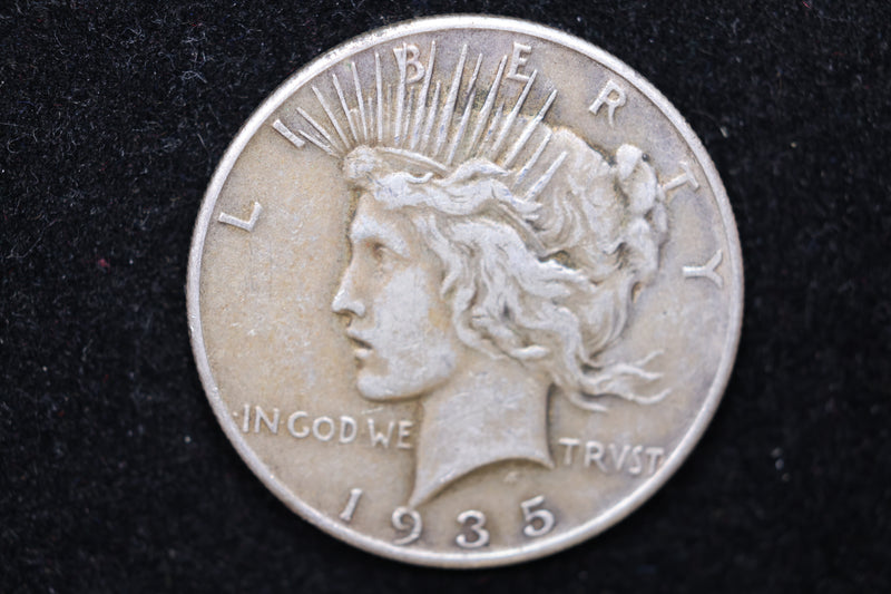 1935 Peace Silver Dollar., Circulated Coin. Large Affordable Dollar Sale