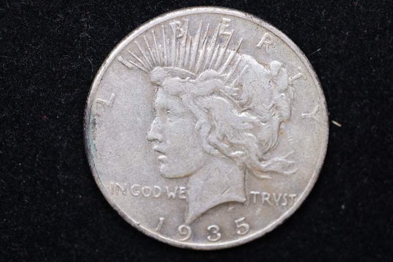 1935 Peace Silver Dollar., Circulated Coin. Large Affordable Dollar Sale