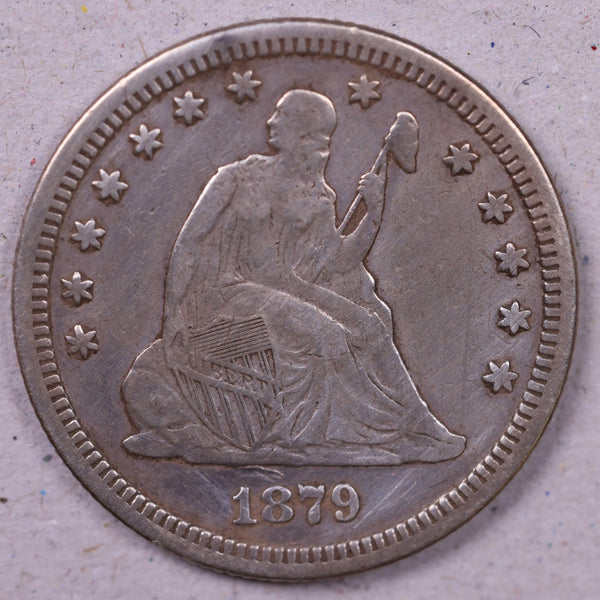 1879 Seated Liberty Quarter, Very Fine Circulated Coin., Store#1108