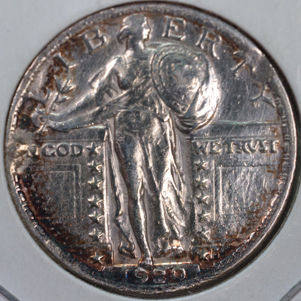1920 Standing Liberty Quarter, Abt Uncirculated Coin, Store #QR0047