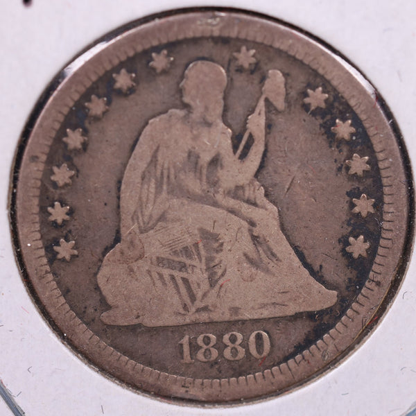 1880 Seated Liberty Quarter, Fine Circulated Coin., Store#1110