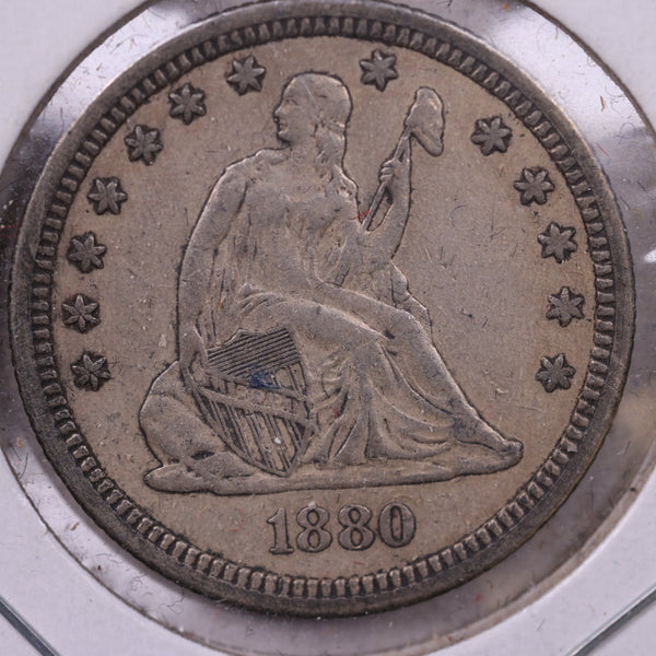 1880 Seated Liberty Quarter, Extra Fine Circulated Coin., Store#1111