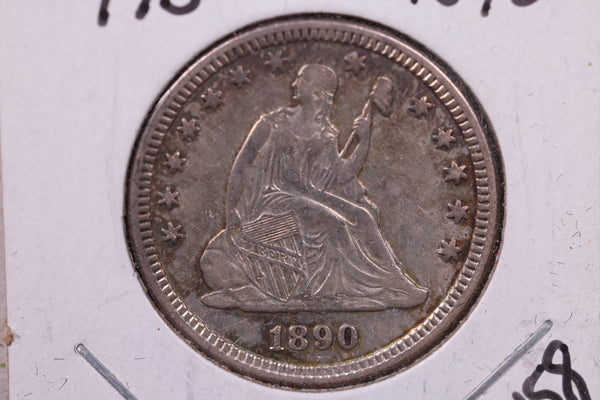 1890 Seated Liberty Quarter, Mint State., Uncirculated Coin., Store#1113