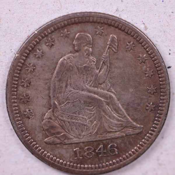 1846 Seated Liberty Quarter., Extra Fine Circulated Coin., Store#1117