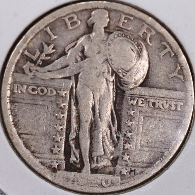 1920 Standing Liberty Quarter, Very Good+ Circulated Coin, Store