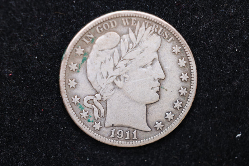 1911 Barber Half Dollar., Circulated Coin. Large Affordable Sale