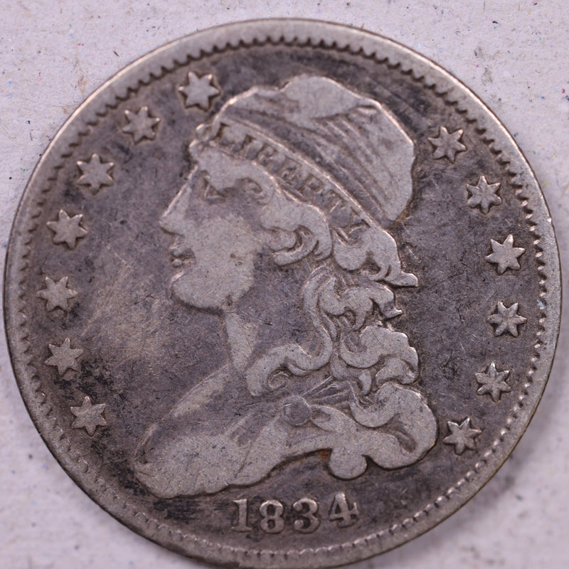 1834 Capped Bust Quarter., Very Fine Circulated Coin., Store