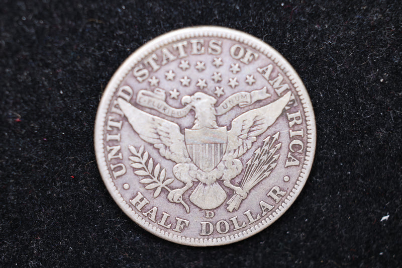 1911-D Barber Half Dollar., Circulated Coin. Large Affordable Sale