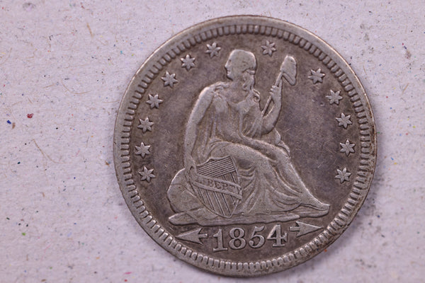 1854 Seated Liberty Quarter., Extra Fine Circulated Coin., Store#1137