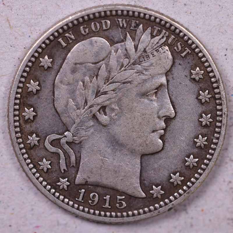 1915 Barber Silver Quarter., Extra Fine Circulated Coin., Store