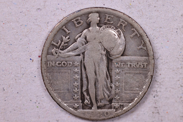 1920 Standing Liberty Silver Quarter., Very Fine Circulated Coin., Store#1142