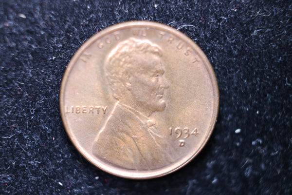 1934-D Lincoln Wheat Cents, Affordable Uncirculated Coin, SALE #88108