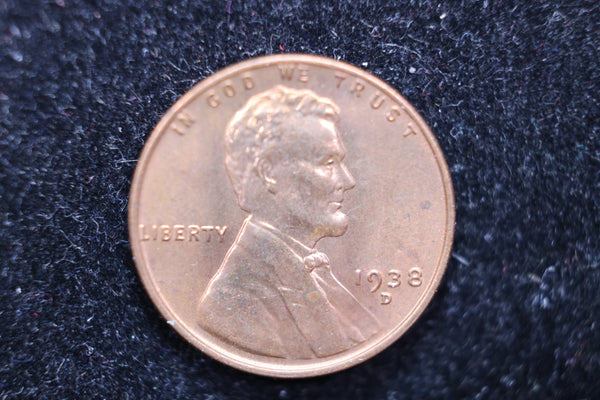 1938-D Lincoln Wheat Cents, Affordable Uncirculated Coin, SALE #88116